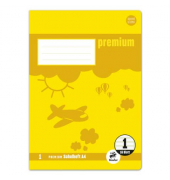 Schulheft Premium Lineatur 1 (1. Schuljahr) liniert DIN A4 ohne Rand, 16 Blatt