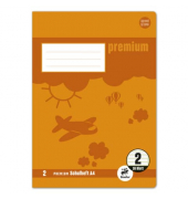 Schulheft Premium Lineatur 2 (2. Schuljahr) liniert DIN A4 ohne Rand, 16 Blatt