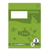 Schulheft Premium Lineatur 3 (3. Schuljahr) liniert DIN A4 ohne Rand, 16 Blatt