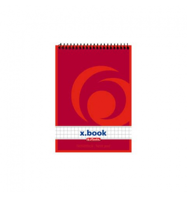 Notizblock 110635, kariert, A6, 60g, rot, 50 Blatt