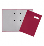 Unterschriftsbuch - 5 Fächer, Karton mit Stoffeinband, rot