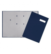 Unterschriftenmappe 24052-22, A4 5 F&auml;cher Karton blau