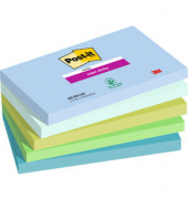 Haftnotizen 655-5SS-OAS, Super Sticky Notes Oasis Collection, 127x76mm, farbig sortiert (denimblau/mint/limonengr&uuml;n/immergr&uuml;n/se