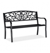 relaxdays 10026114_0 Gartenbank schwarz Metall 127,0 cm