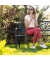 relaxdays 10026114_0 Gartenbank schwarz Metall 127,0 cm