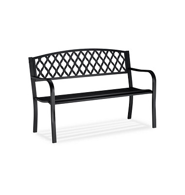 relaxdays 10026115_0 Gartenbank schwarz Metall 127,5 cm