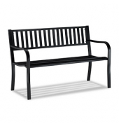 relaxdays 10026117_0 Gartenbank schwarz Metall 127,5 cm