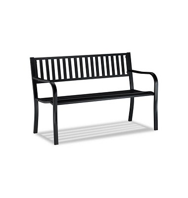 relaxdays 10026117_0 Gartenbank schwarz Metall 127,5 cm