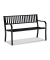 relaxdays 10026117_0 Gartenbank schwarz Metall 127,5 cm