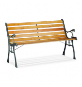 relaxdays 10026118_0 Gartenbank braun Metall 126,0 cm