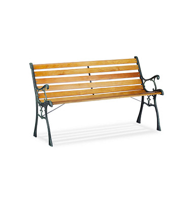 relaxdays 10026118_0 Gartenbank braun Metall 126,0 cm