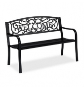 relaxdays 10030918_0 Gartenbank schwarz Metall 127,0 cm