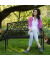 relaxdays 10030918_0 Gartenbank schwarz Metall 127,0 cm