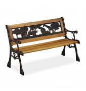 relaxdays Kinder 10030924_0 Gartenbank schwarz/braun Holz 83,0 cm