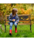 relaxdays Kinder 10030924_0 Gartenbank schwarz/braun Holz 83,0 cm