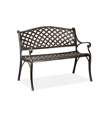 relaxdays 10030987_0 Gartenbank schwarz/bronze Metall 102,0 cm