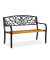 relaxdays 10030990_0 Gartenbank schwarz/braun Metall 127,0 cm