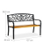 relaxdays 10030990_0 Gartenbank schwarz/braun Metall 127,0 cm