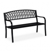 relaxdays 10030991_0 Gartenbank schwarz Metall 127,0 cm