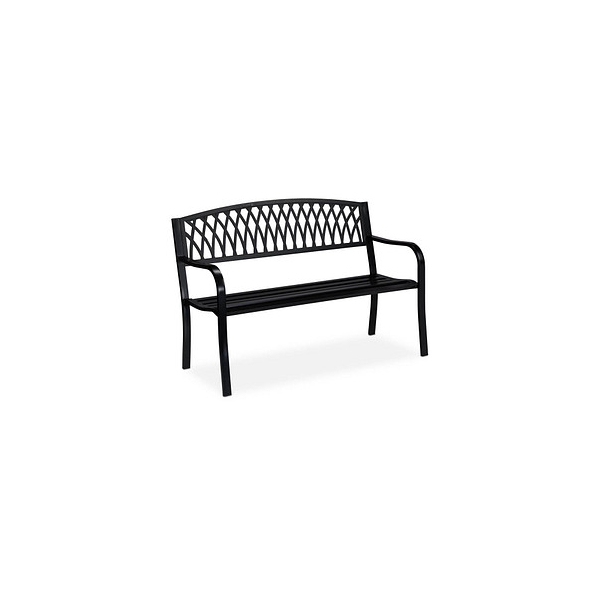 4052025309916 - Gartenbank Zweisitzer stabil rustikales Design bequem Metall Sitzbank hbt 87 x 127 x 60 cm schwarz - Relaxdays 4052025309916 - Gartenbank Zweisitzer stabil rustikales Design bequem Metall Sitzbank hbt 87 x 127 x 60 cm schwarz - Relaxdays