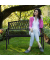 relaxdays 10030991_0 Gartenbank schwarz Metall 127,0 cm