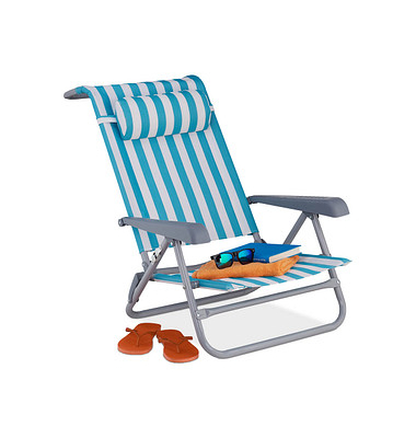 relaxdays Liegestuhl blau