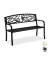 relaxdays 10030989_46 Gartenbank schwarz Metall 127,0 cm