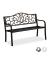 relaxdays 10030988_1254 Gartenbank schwarz/bronze Metall 127,5 cm