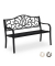 relaxdays 10030988_46 Gartenbank schwarz Metall 127,5 cm