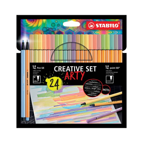 4006381582339 - creative arty set 12 point 88 markers und 12 pen 68 markers assorted colors in cardboard box