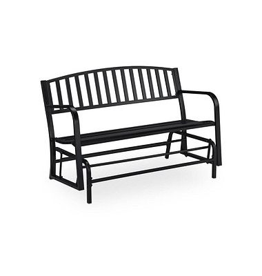 relaxdays Gartenbank 10031000_0 schwarz Metall 127,0 cm