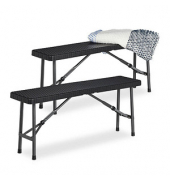 relaxdays Bierbänke 10035746_0 schwarz Kunststoff 100,0 cm