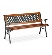 relaxdays Gartenbank 10036066_0 rotbraun/schwarz Metall 125,0 cm