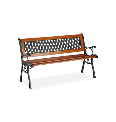 relaxdays Gartenbank 10036066_0 rotbraun/schwarz Metall 125,0 cm