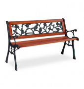 relaxdays Gartenbank 10036070_0 rotbraun/schwarz Metall 125,0 cm