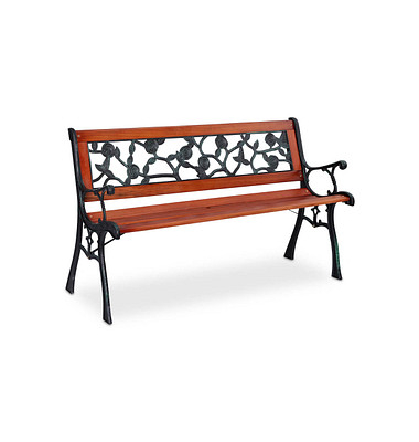 relaxdays Gartenbank 10036070_0 rotbraun/schwarz Metall 125,0 cm