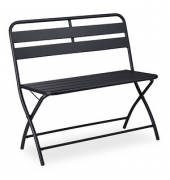 relaxdays Gartenbank 10036106_0 dunkelgrau Metall 90,0 cm