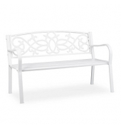relaxdays Gartenbank 10036721_0 weiß Metall 124,5 cm