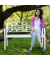 relaxdays Gartenbank 10036721_0 weiß Metall 124,5 cm