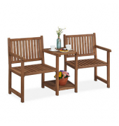 relaxdays Gartenbank 10038648_0 braun Holz 161,0 cm