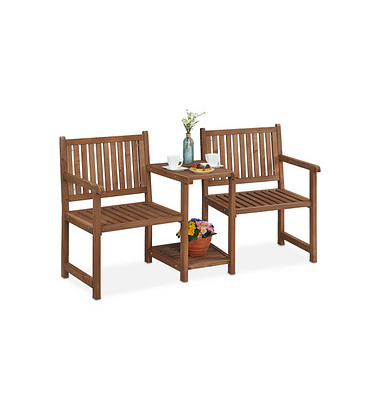 relaxdays Gartenbank 10038648_0 braun Holz 161,0 cm
