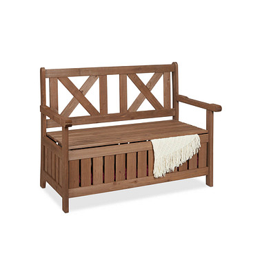 relaxdays Gartenbank 10038654_0 dunkelbraun Holz 115,0 cm