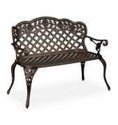 relaxdays Gartenbank 10036113_1254 braun/bronze Metall 111,5 cm