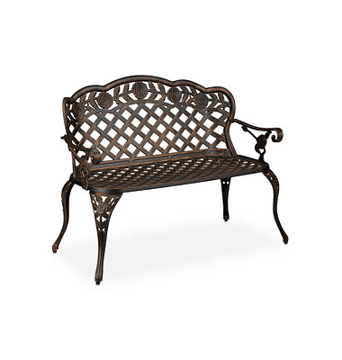 relaxdays Gartenbank 10036113_1254 braun/bronze Metall 111,5 cm