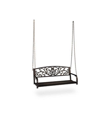 relaxdays Gartenbank 10036098_1254 braun/bronze Metall 133,0 cm