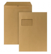 Versandtaschen Posthorn, C4, mit Fenster, selbstklebend, 90g, braun