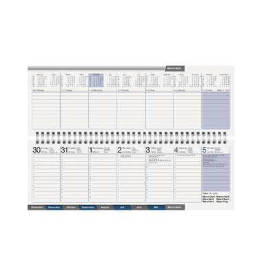Schreibtischquerkalender 7031702905, 1 Woche / 2 Seiten, 30x10,5cm, 2026
