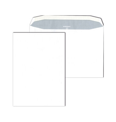Kuvertierhülle, ohne Fenster, gummiert, C4, 90 g/m², Offset, weiß