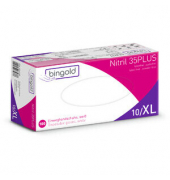 Einweghandschuhe Nitril 35PLUS, Nitril, lebensmittelecht, wei&szlig;, Gr&ouml;&szlig;e XL,