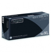 Einweghandschuhe Nitril 35BLACK, Nitril, lebensmittelecht, schwarz, Gr&ouml;&szlig;e XL,